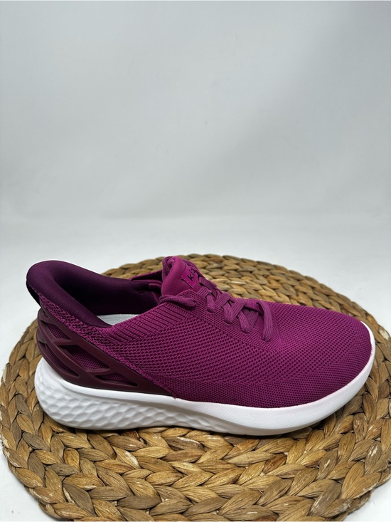 Kizik Shoes - Kizik Athens Knit Hands Free Shoes Lace Up Sneakers Purple Magenta White